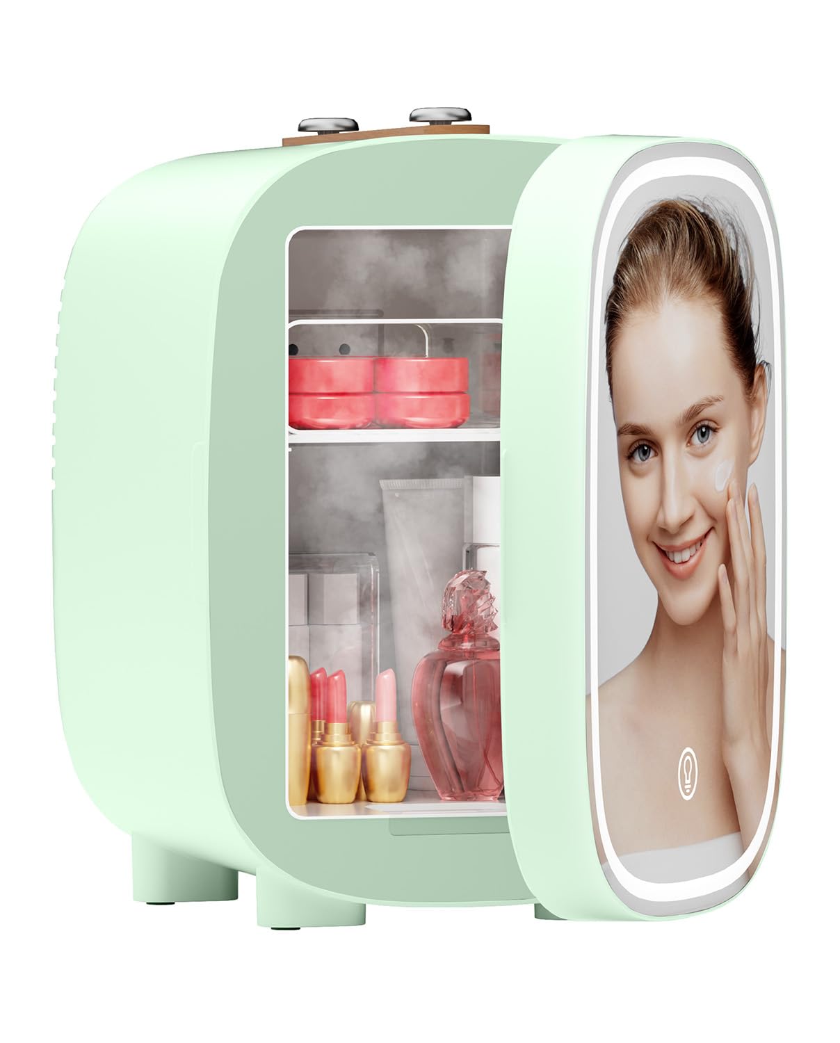 Flamingueo Mini Frigo 4L - Réfrigérateur Chambre Cosmétiques Chaud/Froid 12V/220V - Design Rétro